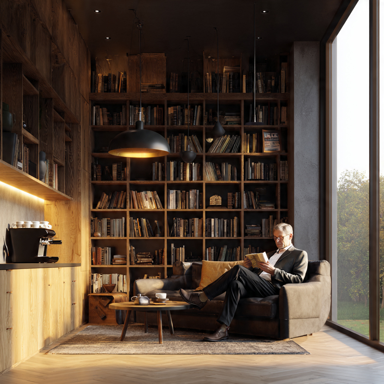 25 Coffee Bar Ideas: Stylish & Creative Home Coffee Station Inspiration 23 cozy library reading nook coffee bar ideas