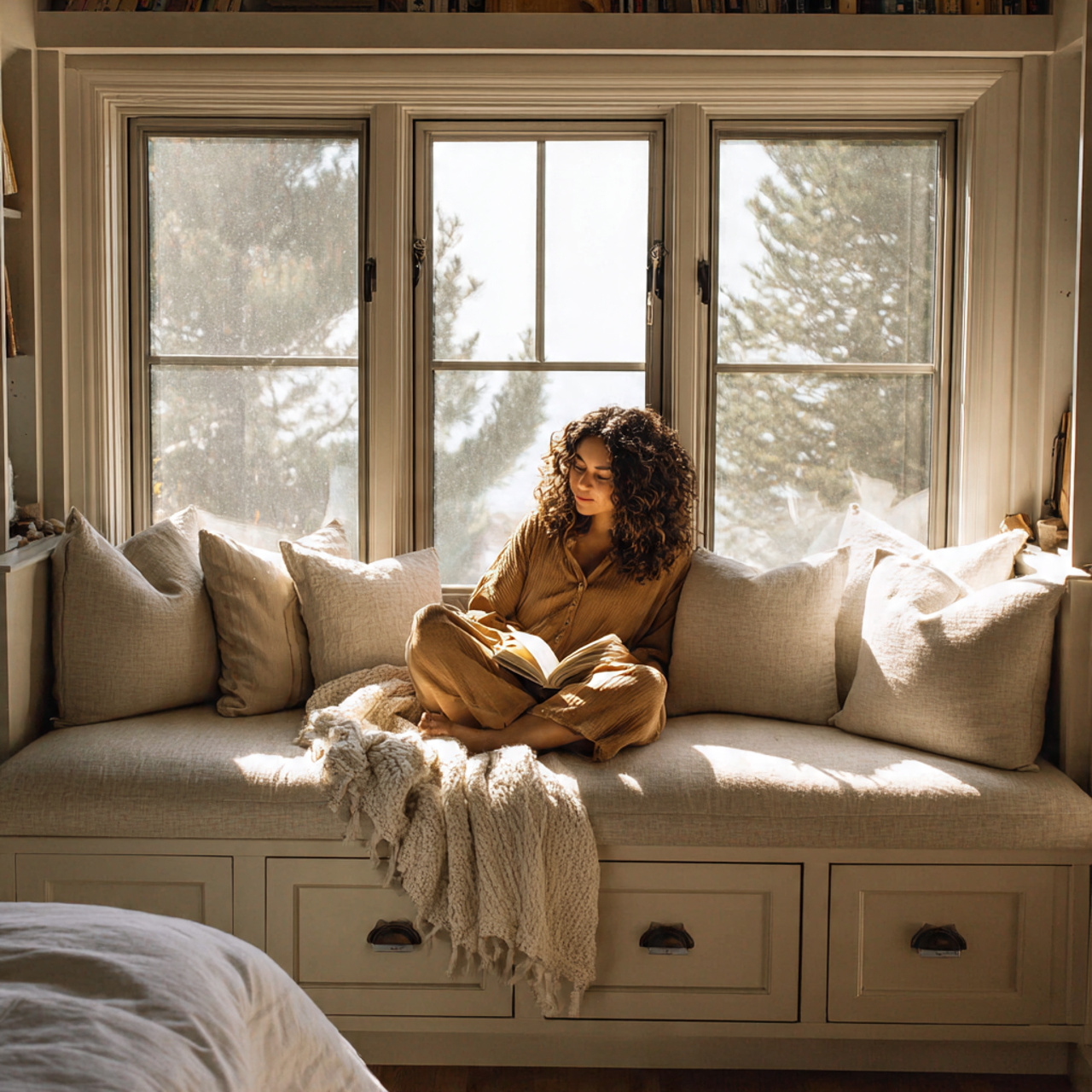 25 Inspiring Reading Room Ideas to Transform Your Space 3 cozy reading nook with a padded window