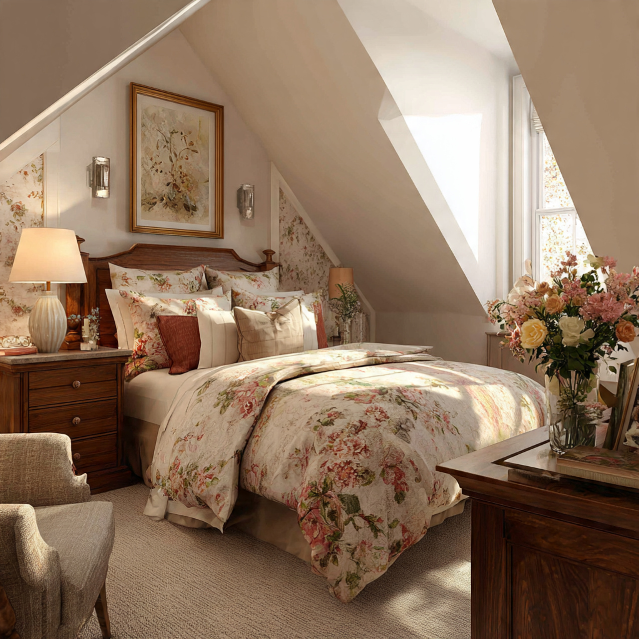 25 Stunning Attic Room Ideas to Transform Your Home 23 cozy traditional attic guest quarters with sloped 1