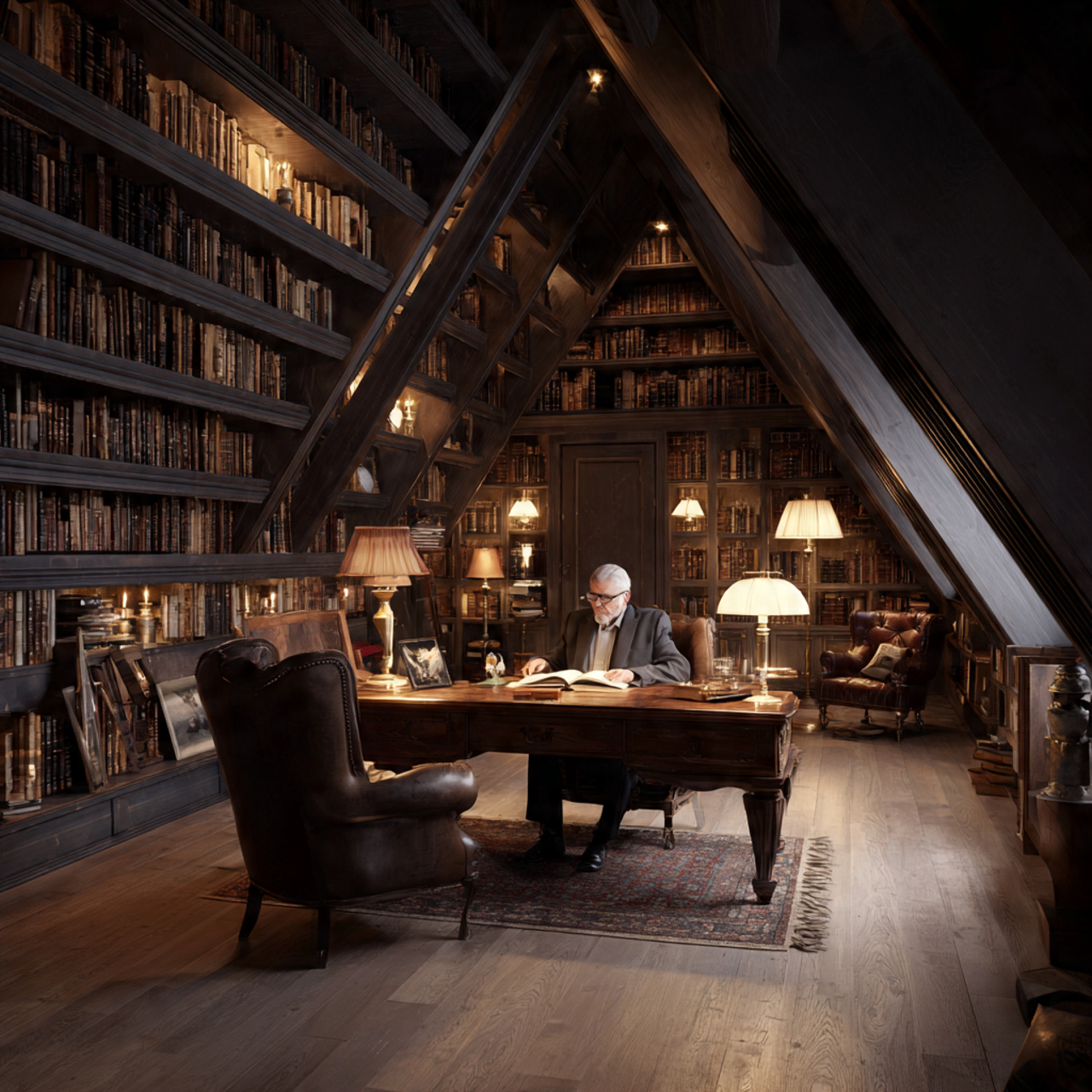 25 Stunning Attic Room Ideas to Transform Your Home 16 elegant attic library with sloped ceilings floor to ceiling
