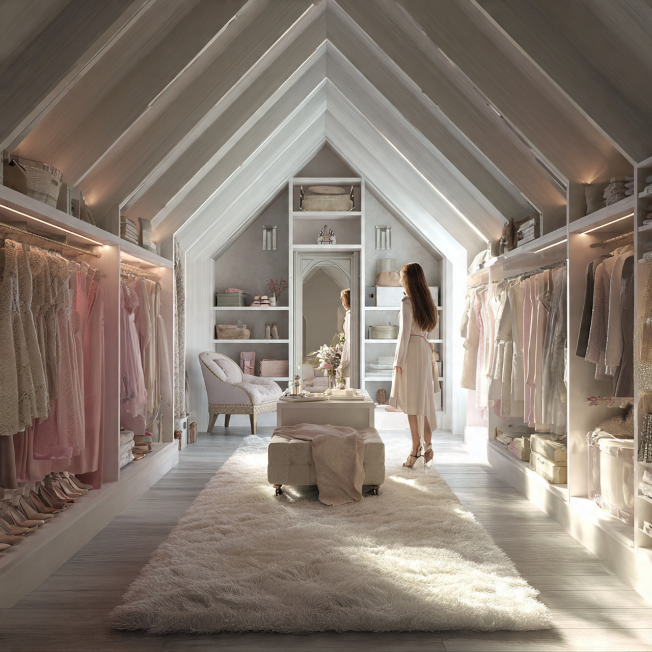 25 Stunning Attic Room Ideas to Transform Your Home 7 elegant attic walk in closet with custom shelving