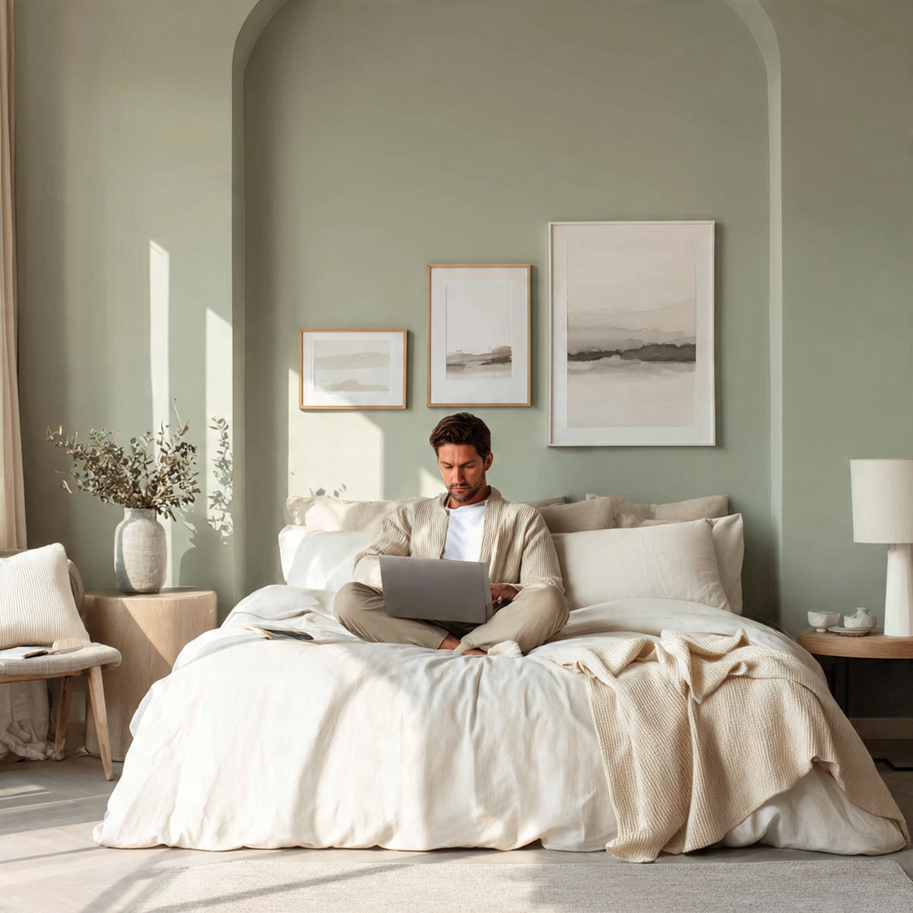 25 Sage Green Bedroom Ideas: Calm, Stylish & Inspiring Designs 2 elegant bedroom with sage green walls crisp