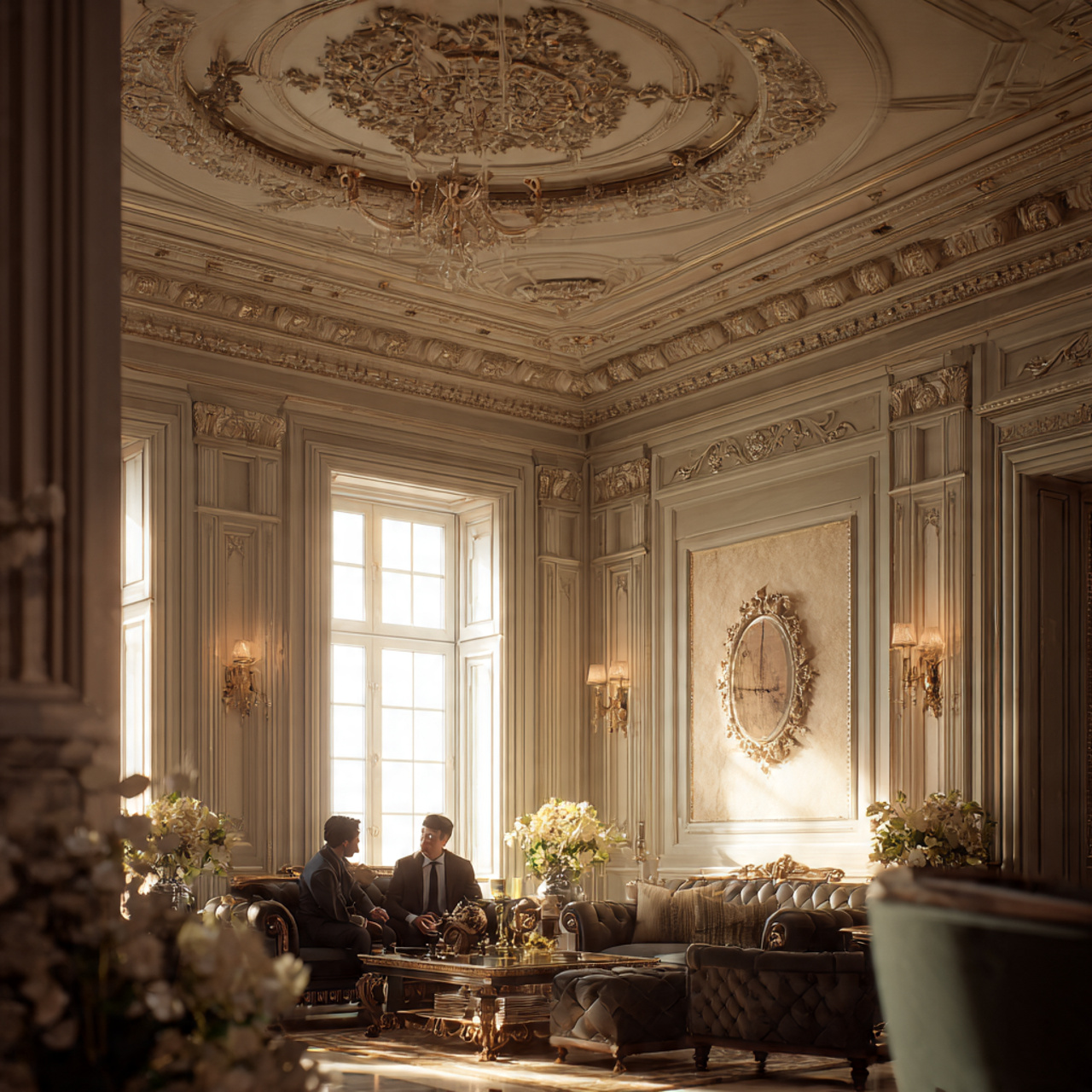 25 Stunning Ceiling Design Ideas to Transform Any Room 19 elegant formal living room with ornate crown