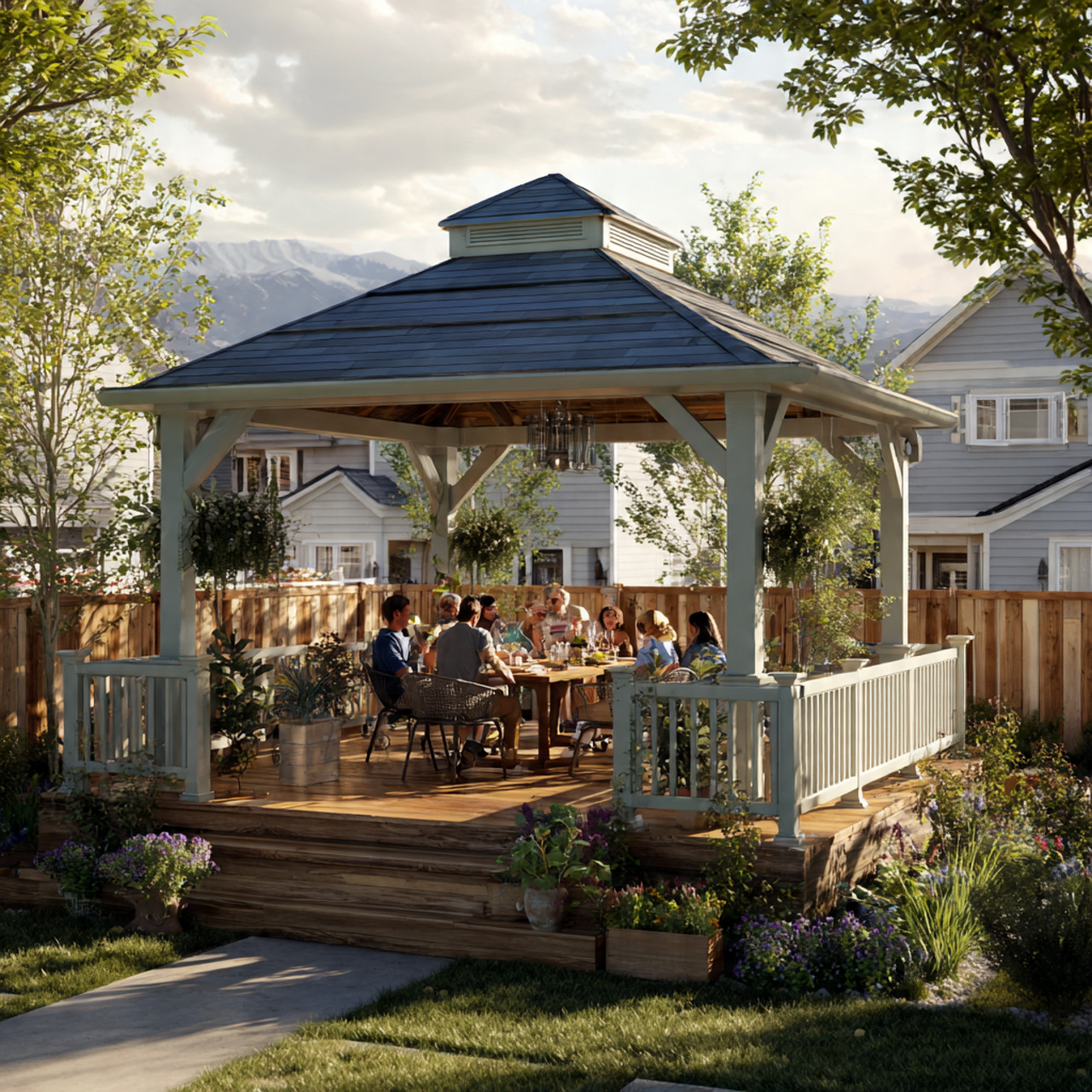 25 Backyard Gazebo Ideas: Stunning Designs to Elevate Your Yard 14 farmhouse style wrap around porch backyard gazebo with low pitched