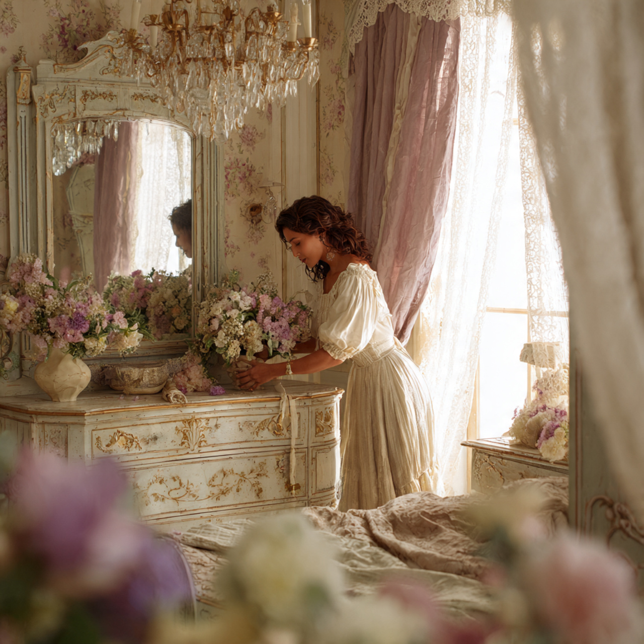 25 Bedroom Decoration Ideas to Create a Stylish & Peaceful Retreat 16 french country style bedroom with distressed white furniture