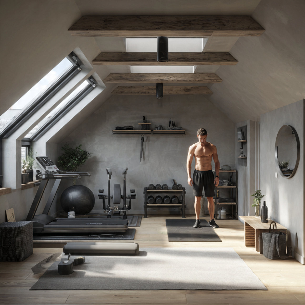 25 Stunning Attic Room Ideas to Transform Your Home 14 functional attic home gym with rubber flooring
