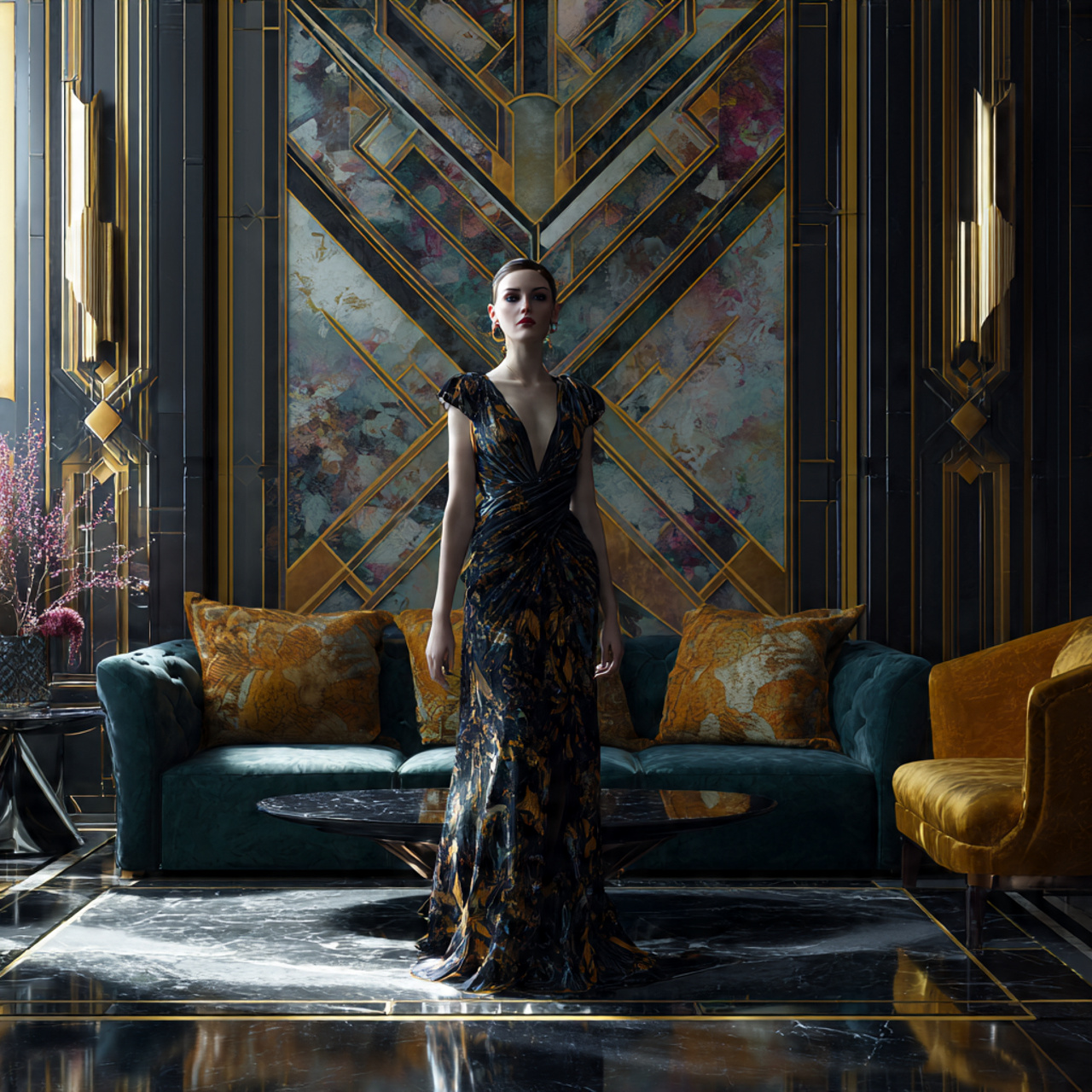 25 Interior Ideas Ideas That Instantly Transform Your Home Into a Stylish Sanctuary 13 glamorous art deco living space with geometric