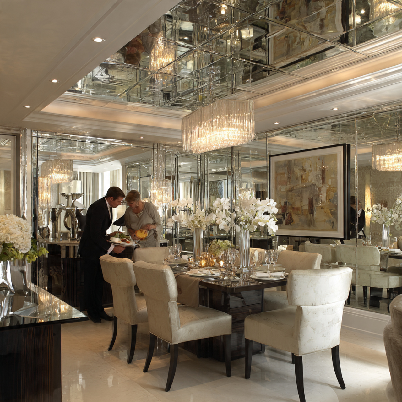 25 Stunning Ceiling Design Ideas to Transform Any Room 22 grand formal dining room with mirror inset