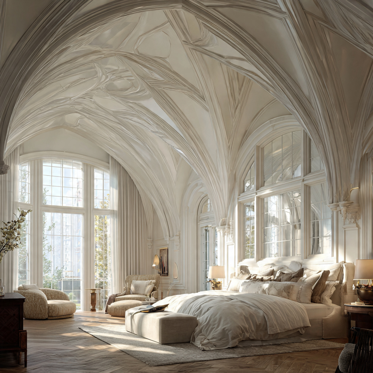 25 Stunning Ceiling Design Ideas to Transform Any Room 9 grand master bedroom with elegant vaulted arch