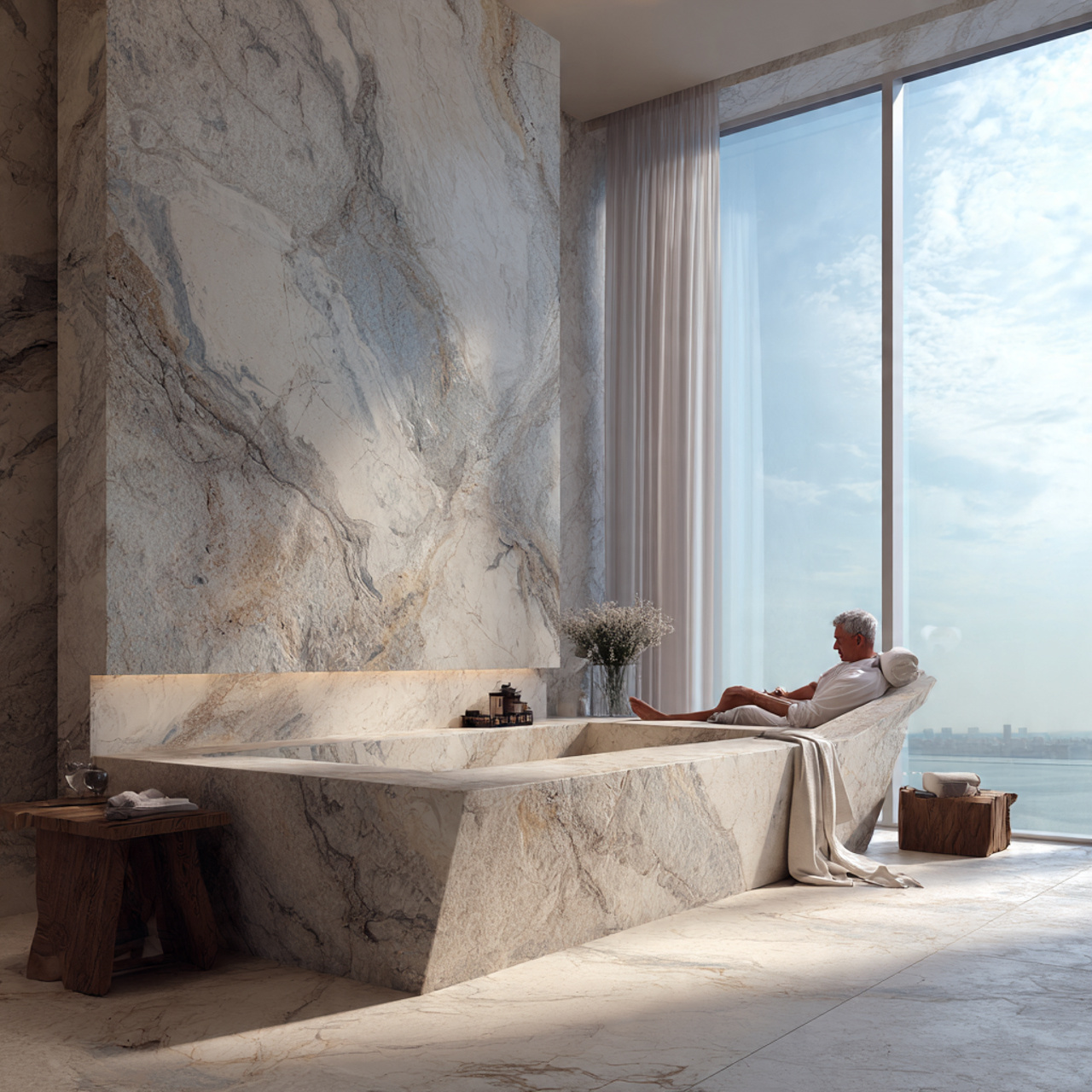 25 Top Bathtub Ideas for Luxury and Modern Comfort 17 high end bathroom featuring a bathtub carved from