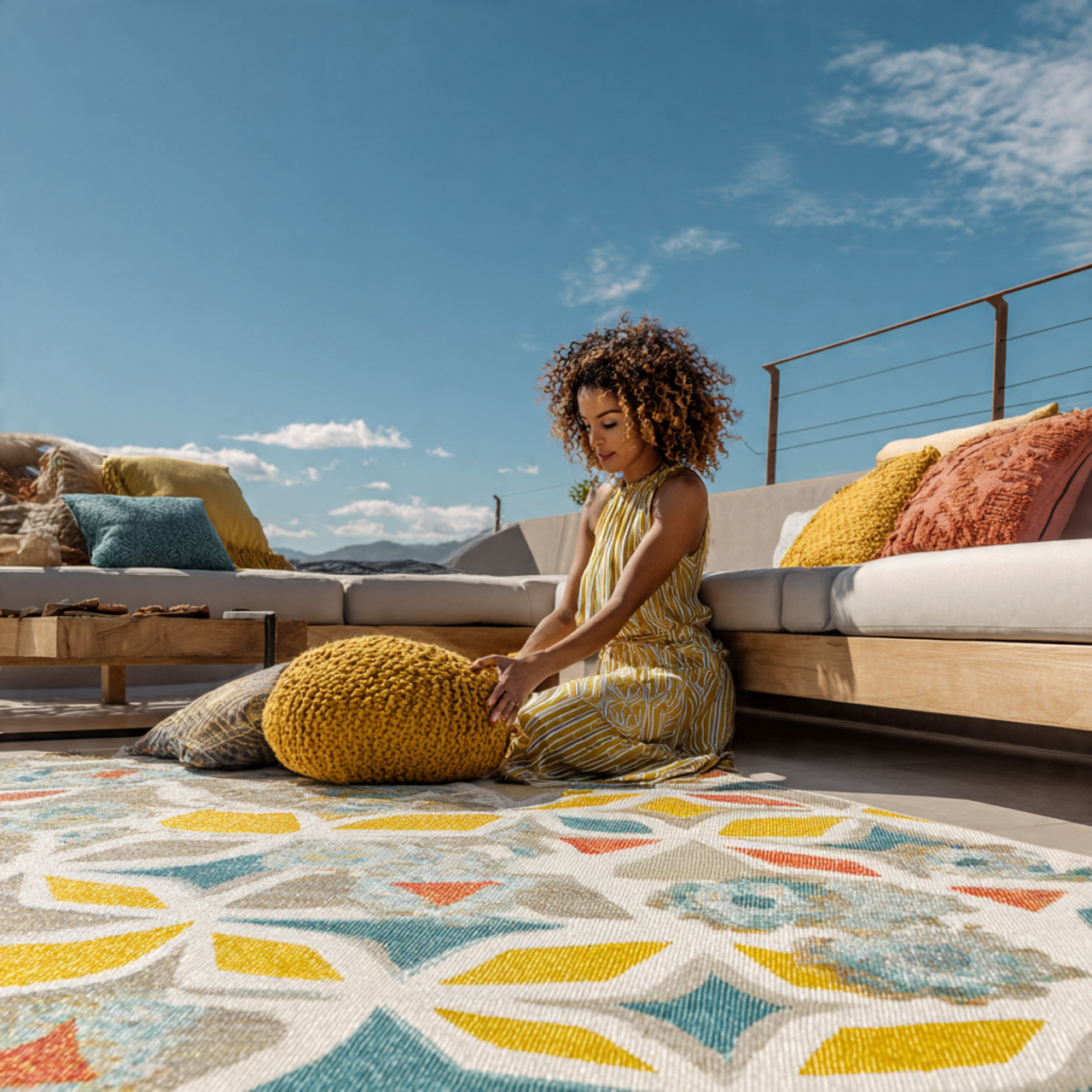 25 Outdoor Ideas Ideas That Instantly Transform Your Backyard 24 ideas showcasing a bold patterned outdoor rug