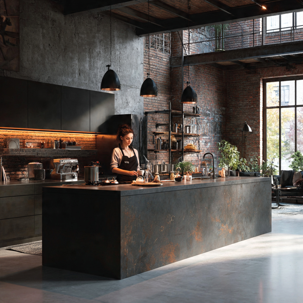 25 Stunning Dark Kitchen Cabinets Ideas for Modern Homes 19 industrial kitchen with iron ore dark kitchen