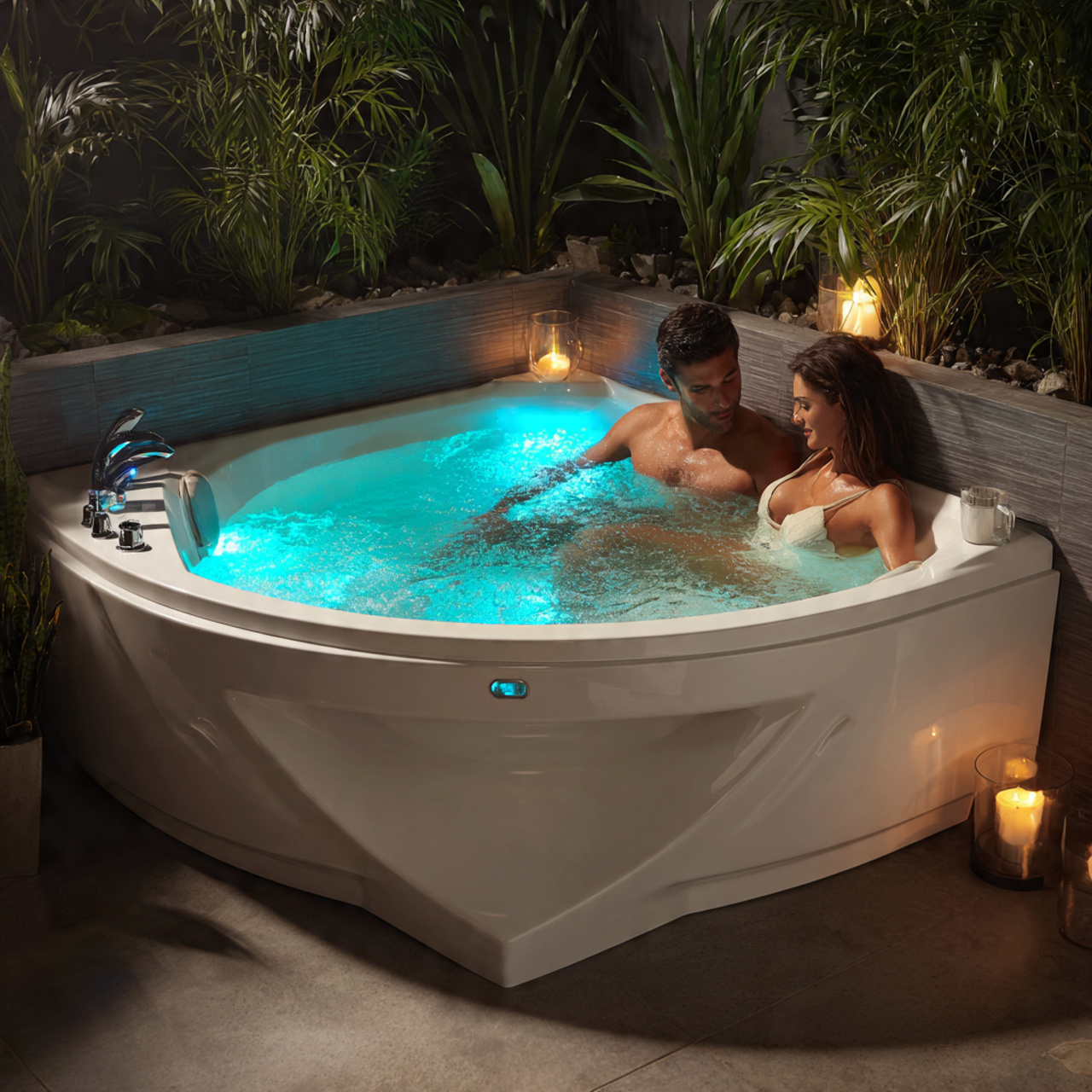 25 Top Bathtub Ideas for Luxury and Modern Comfort 6 modern bathroom featuring a corner whirlpool jet