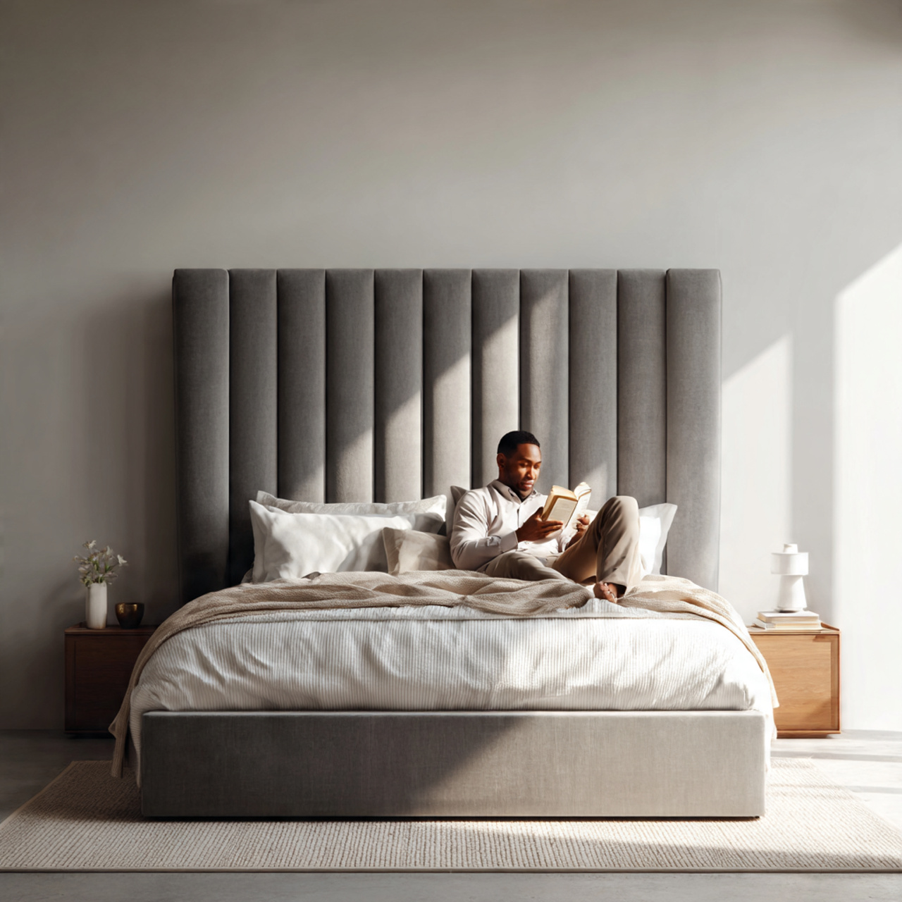 25 Stunning Headboard Ideas to Elevate Your Bedroom Style 24 modern bedroom featuring a vertical channel tufted