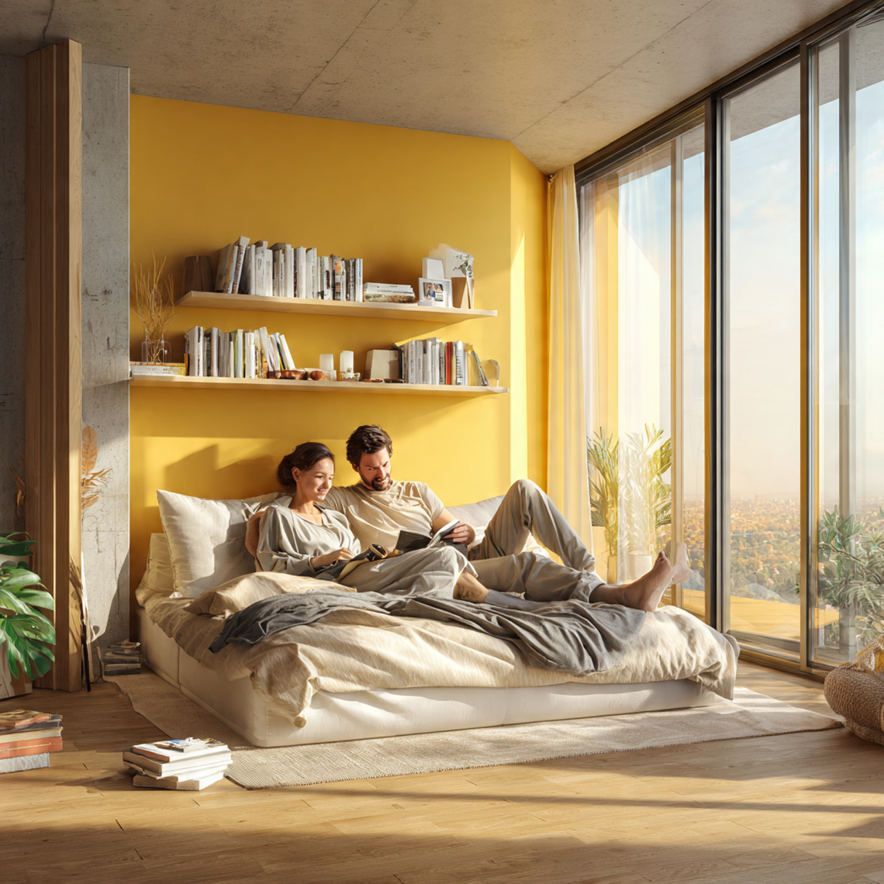 25 Yellow Bedroom Ideas: Bright, Cheerful Designs for a Sunny Sanctuary 3 modern bedroom with a golden sunlight yellow