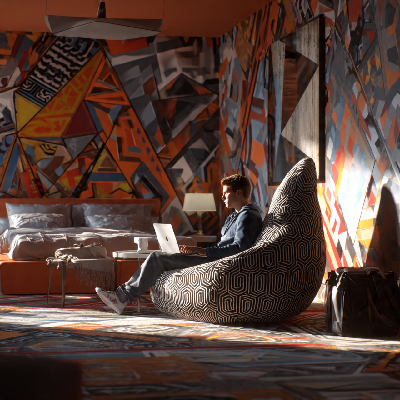 25 Bedroom Decoration Ideas to Create a Stylish & Peaceful Retreat 17 modern bedroom with bold geometric patterns on