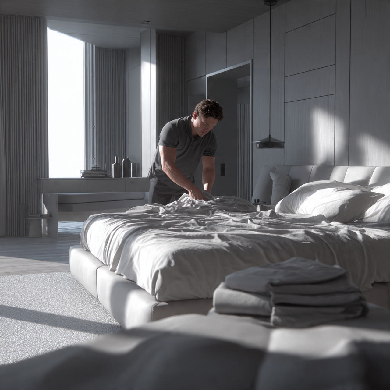 25 Bedroom Decoration Ideas to Create a Stylish & Peaceful Retreat 2 modern bedroom with minimalist monochrome palette shades