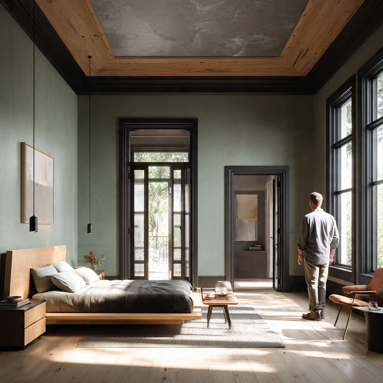 25 Sage Green Bedroom Ideas: Calm, Stylish & Inspiring Designs 8 modern bedroom with sage green walls and