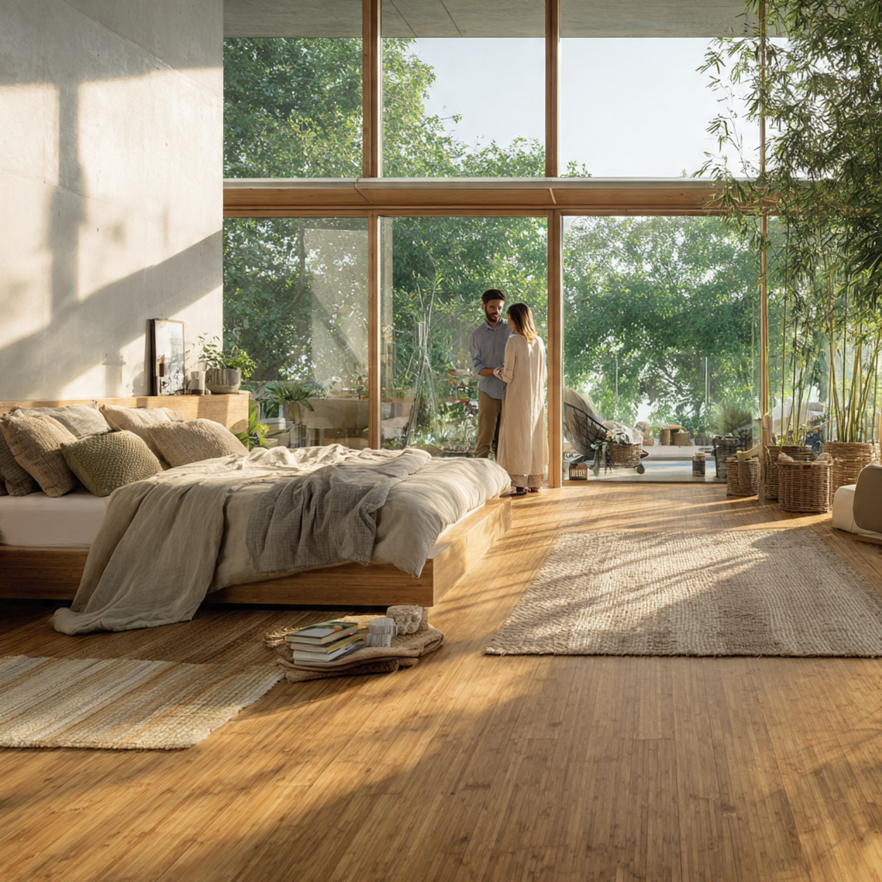 25 Bedroom Flooring Ideas That Inspire Serenity & Elegance 8 modern bedroom with sustainable bamboo flooring a
