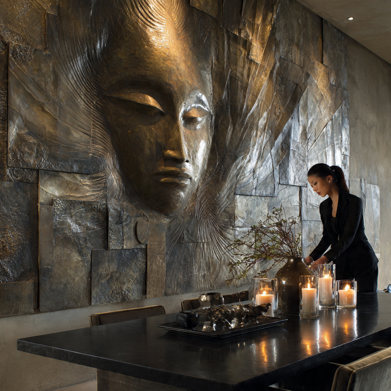 25 Creative Dining Room Wall Decor Ideas to Elevate Your Home 8 modern dining room with a large ornate