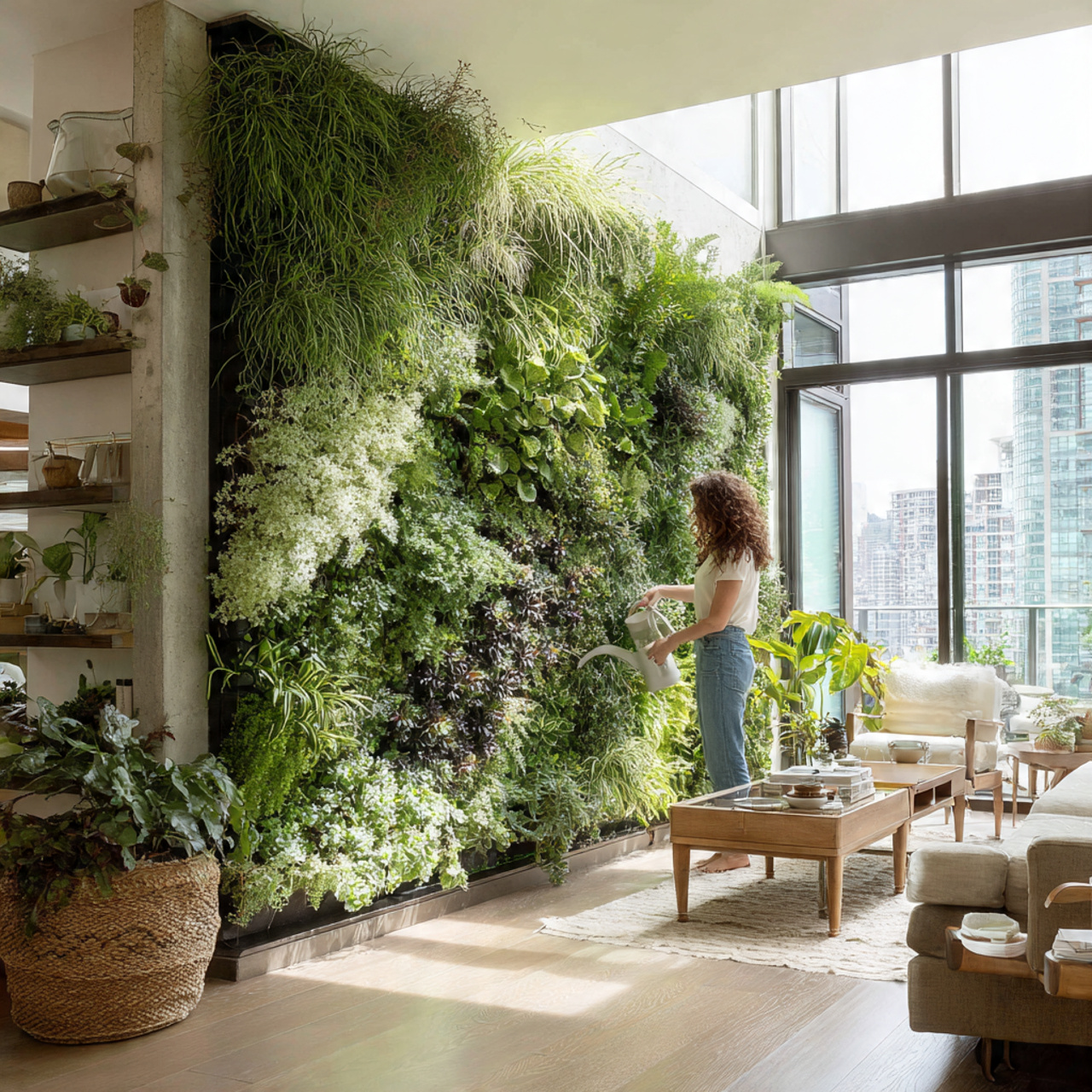 25 Living Room Wall Decor Ideas for a Stylish Home 5 modern living room featuring a vertical plant