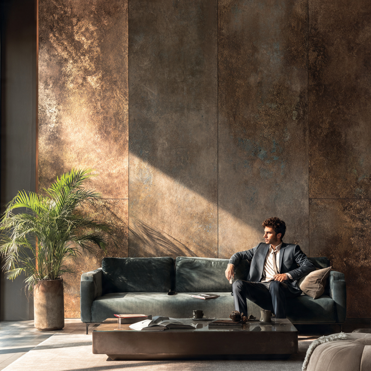 25 Stunning Wall Design Ideas to Transform Your Home 12 modern living room with a metallic leaf