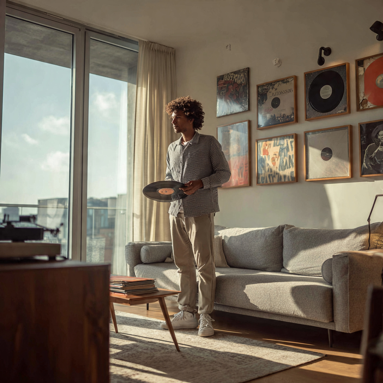 25 Living Room Wall Decor Ideas for a Stylish Home 17 modern living room with framed vinyl record