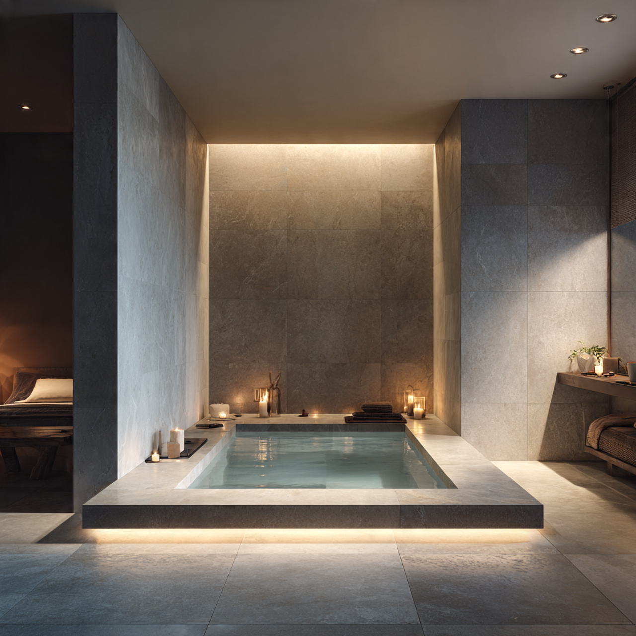 25 Top Bathtub Ideas for Luxury and Modern Comfort 23 modern spa style bathroom with a floor level recessed