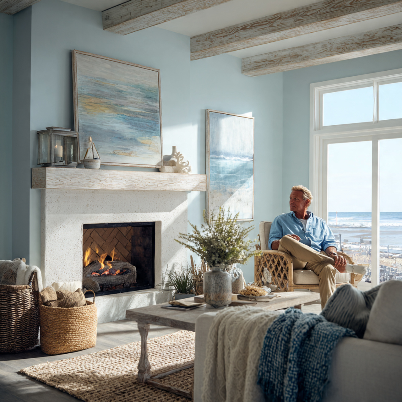 25 Fireplace Ideas That Instantly Transform Your Home with Warmth & Style 24 photorealistic coastal home interior of fireplace ideas