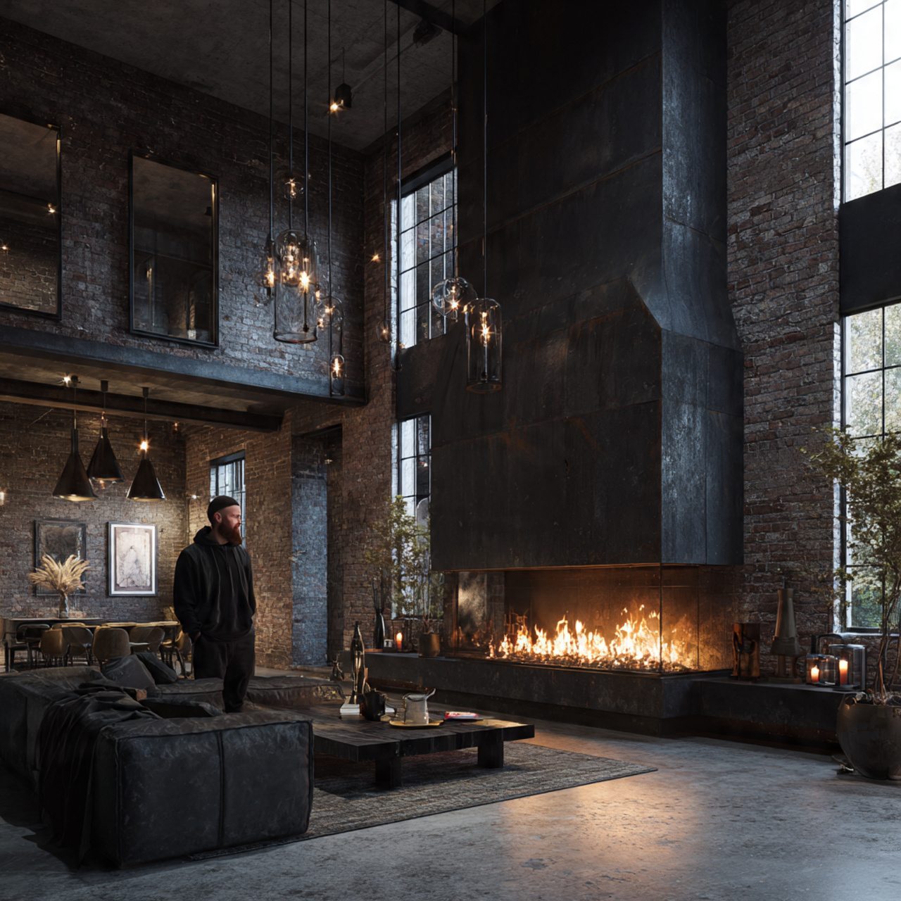 25 Fireplace Ideas That Instantly Transform Your Home with Warmth & Style 7 photorealistic loft interior showcasing fireplace ideas with