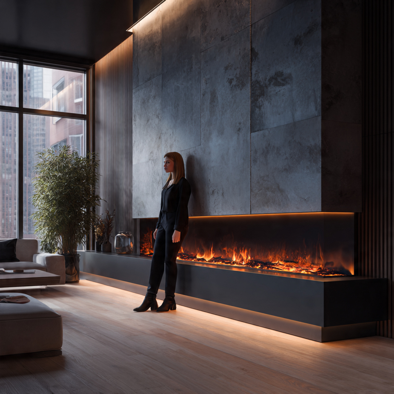 25 Fireplace Ideas That Instantly Transform Your Home with Warmth & Style 19 photorealistic modern apartment interior of fireplace ideas