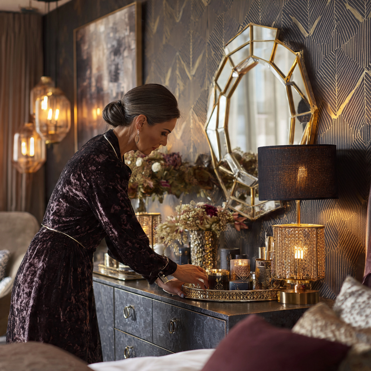 25 Creative Bedroom Ideas to Elevate Comfort & Style Instantly 10 realistic bedroom featuring art deco metallic bedroom