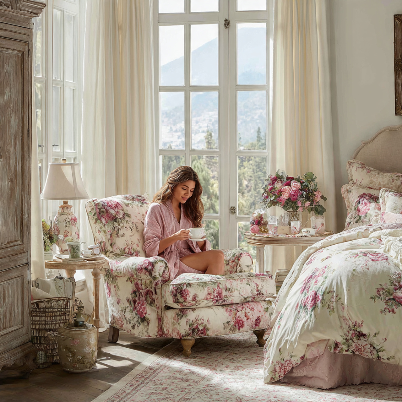 25 Creative Bedroom Ideas to Elevate Comfort & Style Instantly 8 realistic bedroom featuring french country floral bedroom