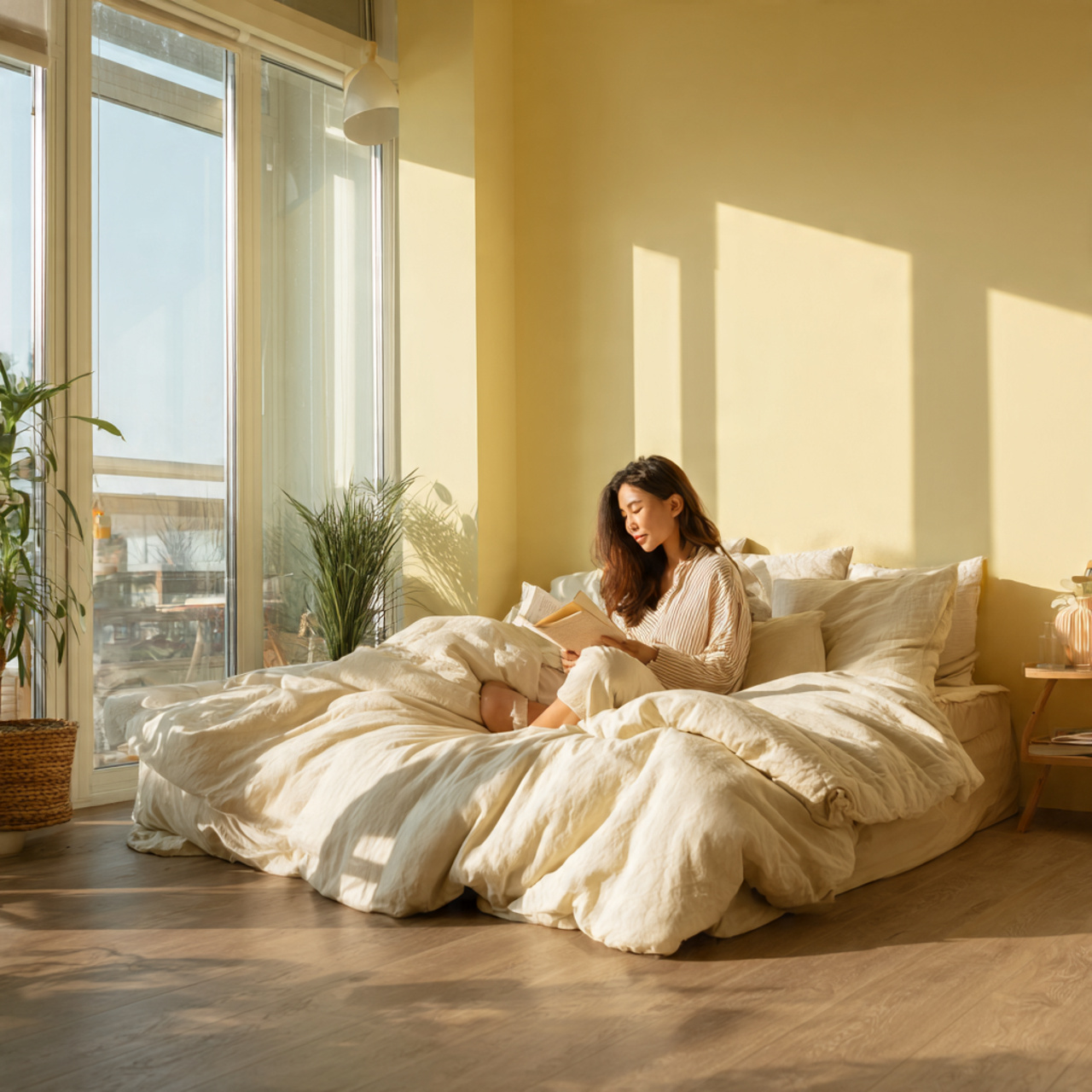 25 Yellow Bedroom Ideas: Bright, Cheerful Designs for a Sunny Sanctuary 1 realistic bedroom with pale primrose yellow walls