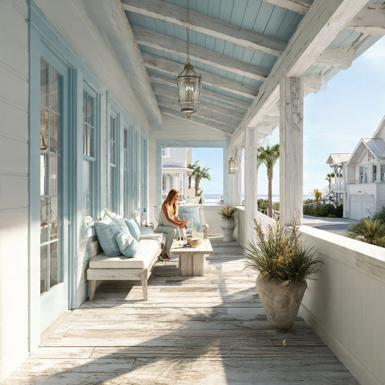 25 Porch Ideas: Stunning Designs to Transform Your Home Entrance 9 realistic coastal breezeway porch with whitewashed wood