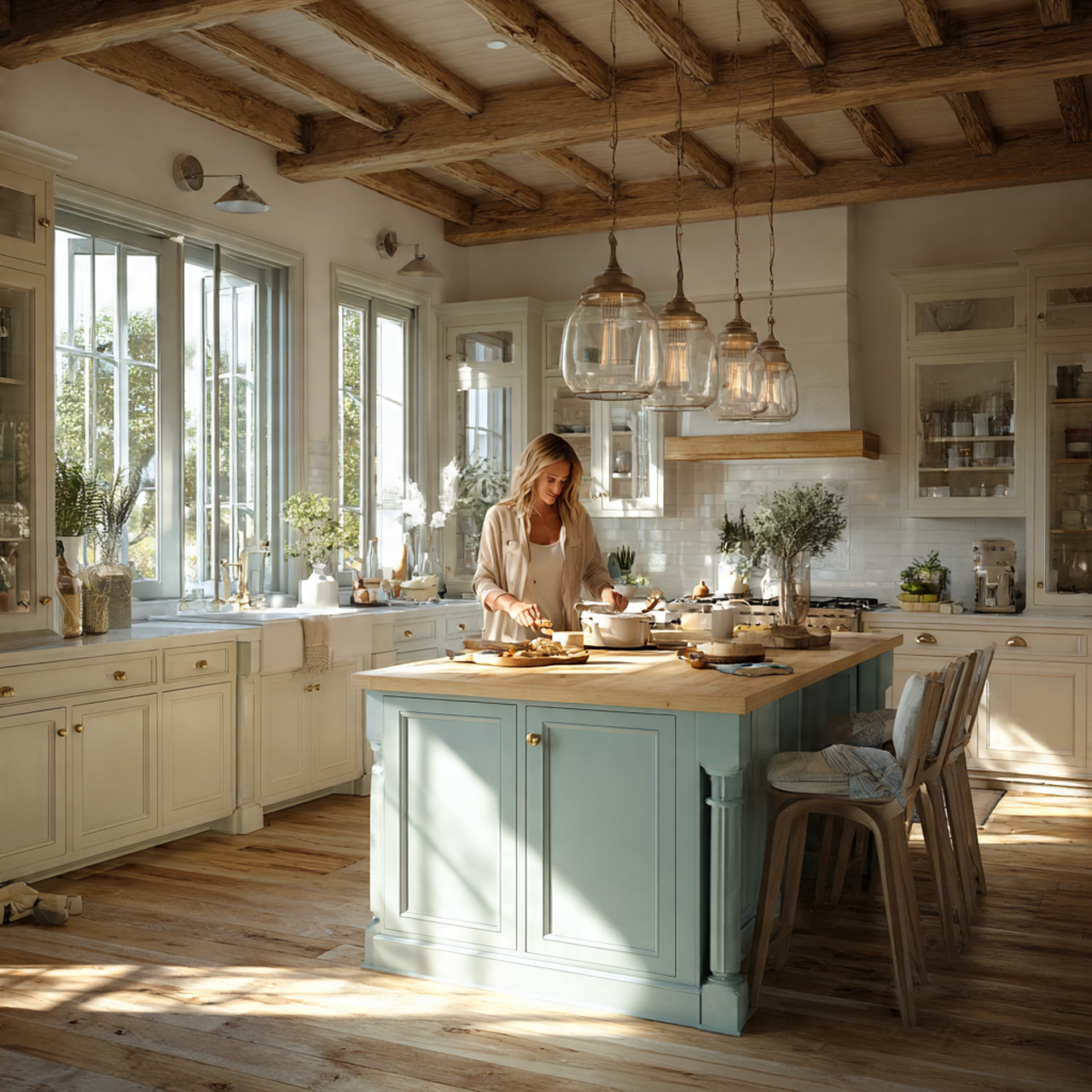 25 Best Country Kitchen Design Ideas to Transform Your Space 1 realistic country kitchen featuring light blue and