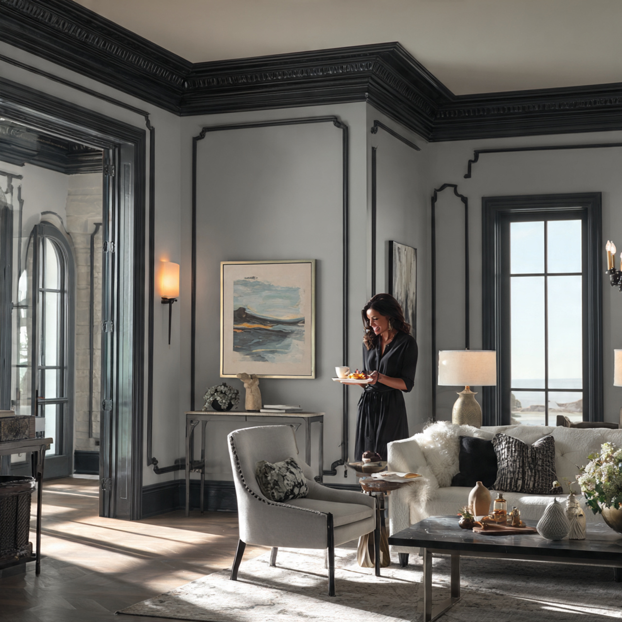 25 Best Sherwin Williams Color Palettes Ideas for Modern Interiors 21 realistic interior featuring light gray walls with