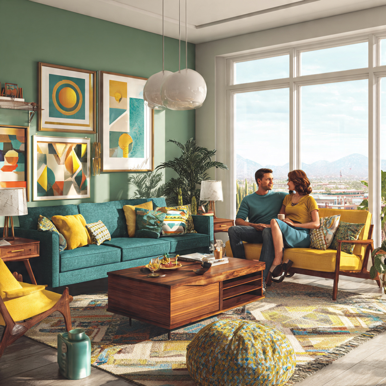 25 Best Sherwin Williams Color Palettes Ideas for Modern Interiors 6 realistic mid century modern living room with bold