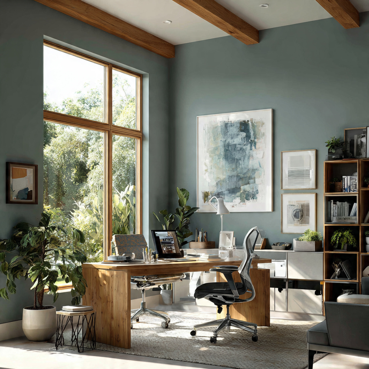 25 Best Sherwin Williams Color Palettes Ideas for Modern Interiors 25 realistic modern home office with muted blue green