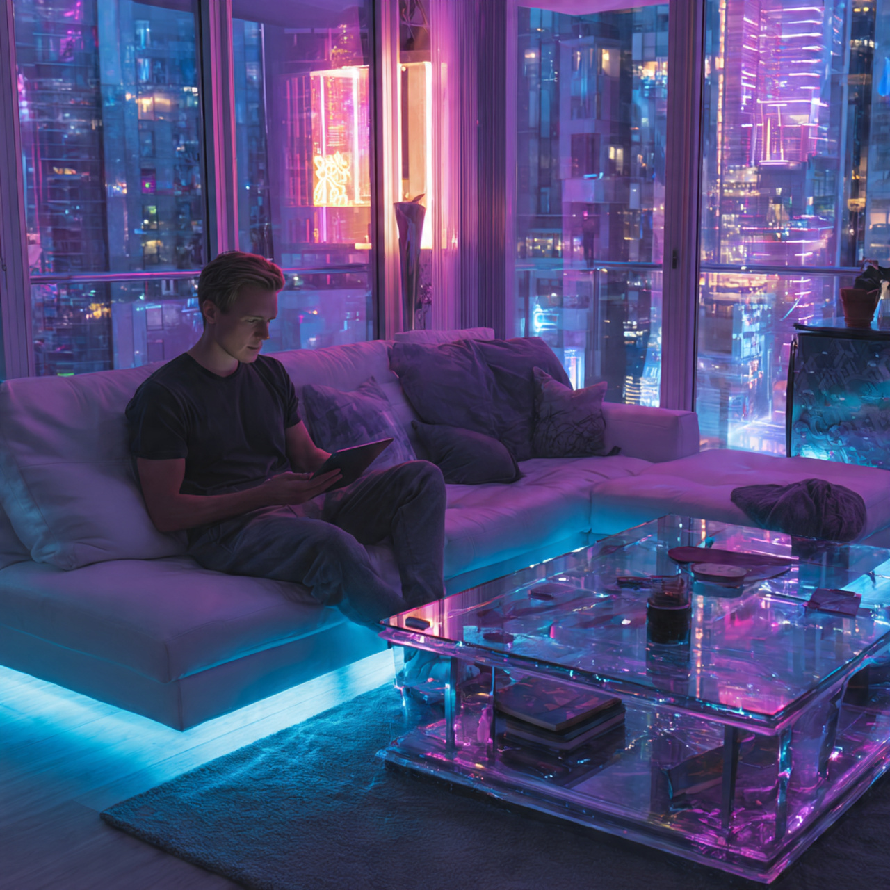 realistic room inspiration ideas depicting futuristic neon