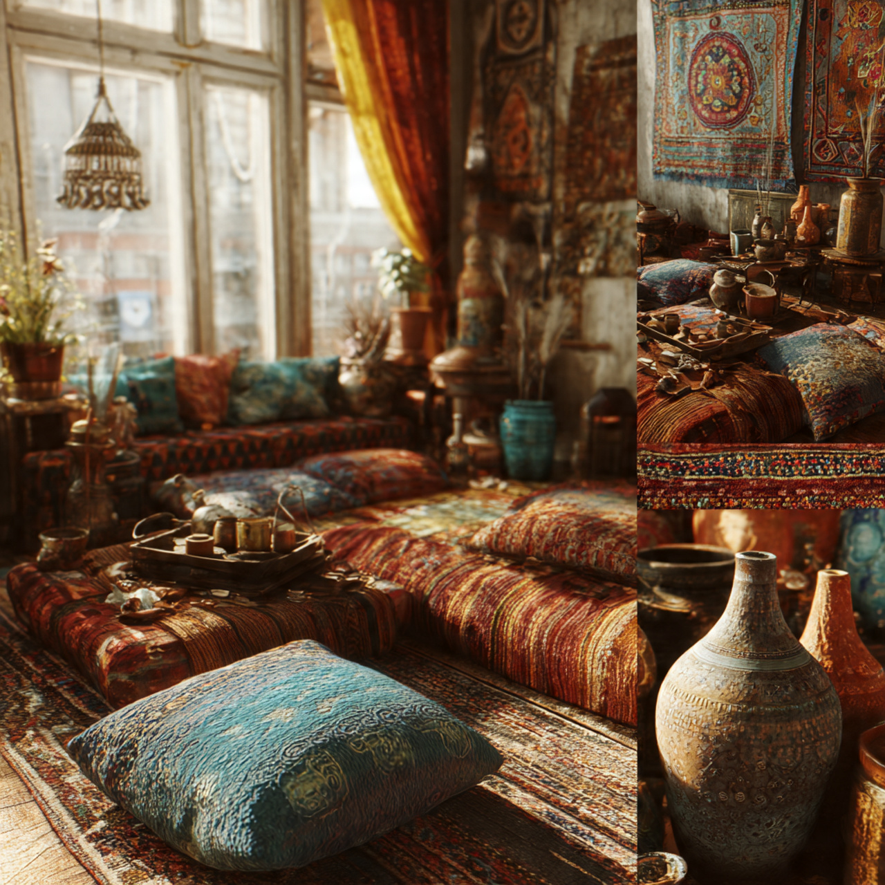 realistic room inspiration ideas featuring bohemian nomad