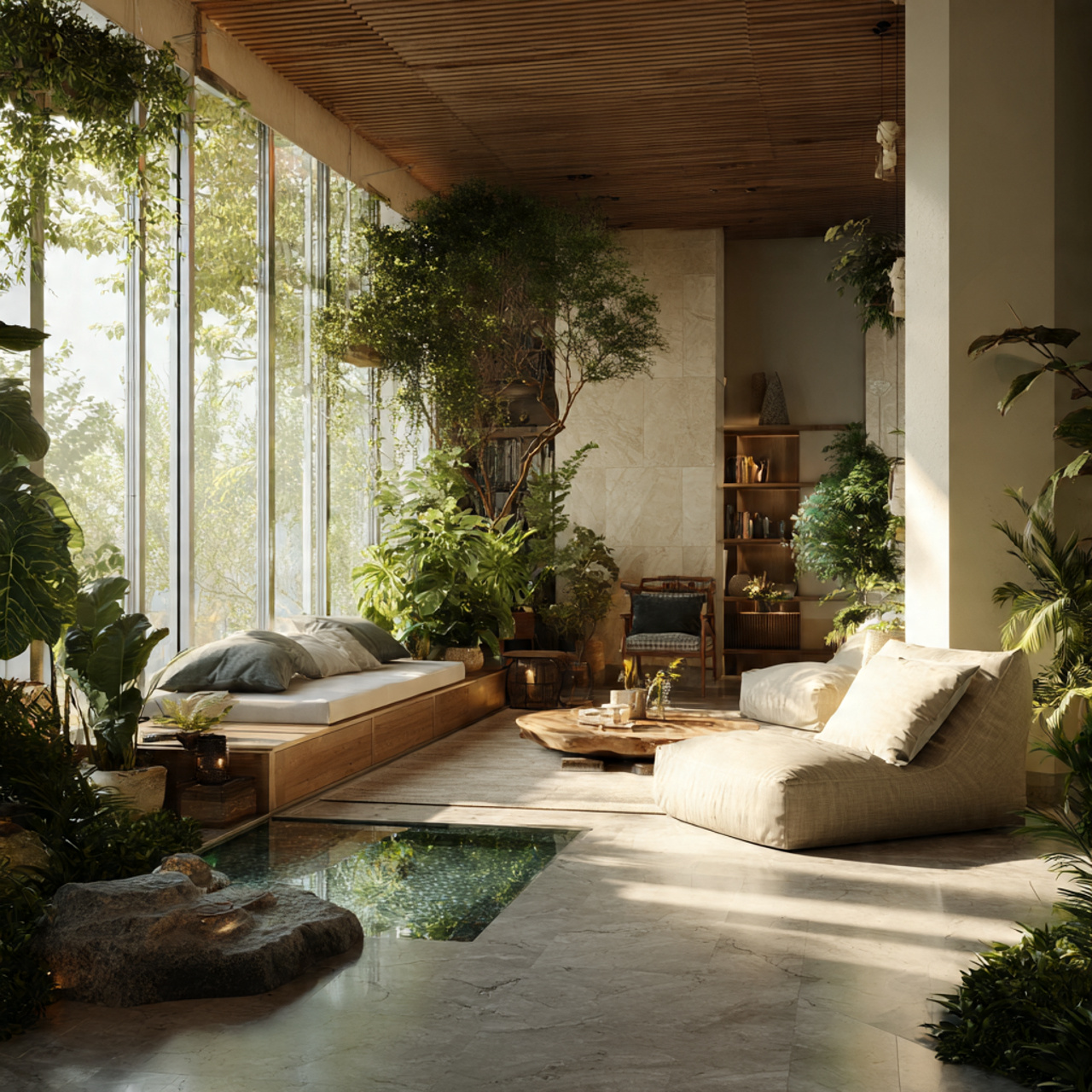 realistic room inspiration ideas showcasing a biophilic
