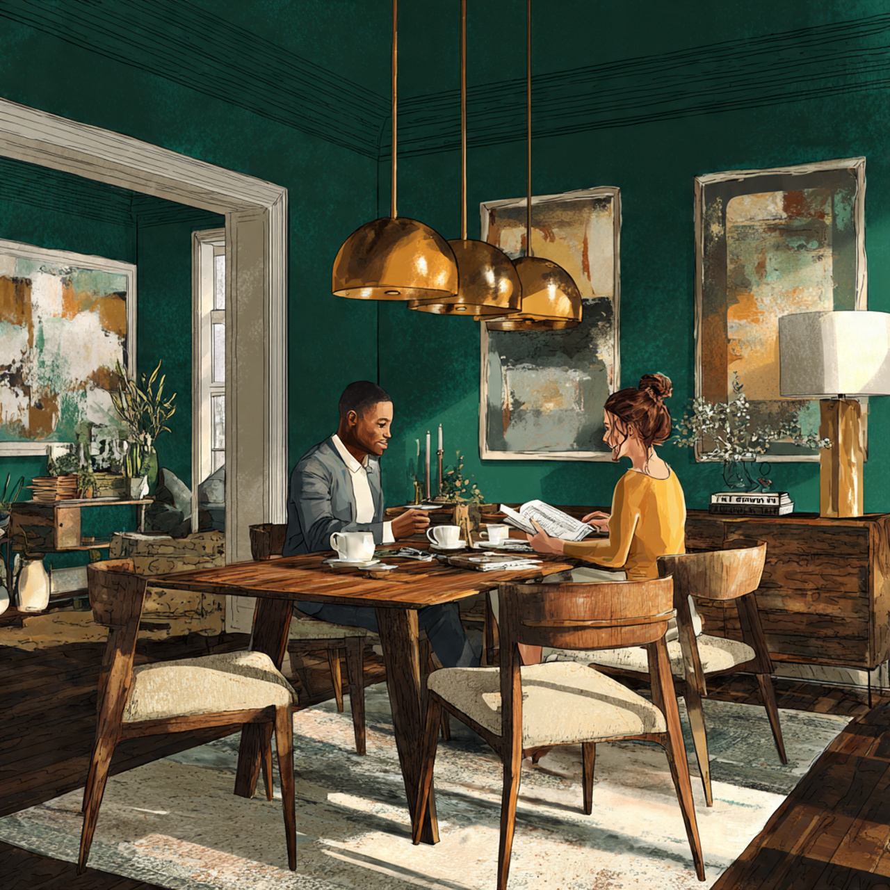 25 Best Sherwin Williams Color Palettes Ideas for Modern Interiors 11 realistic study or dining room with rich