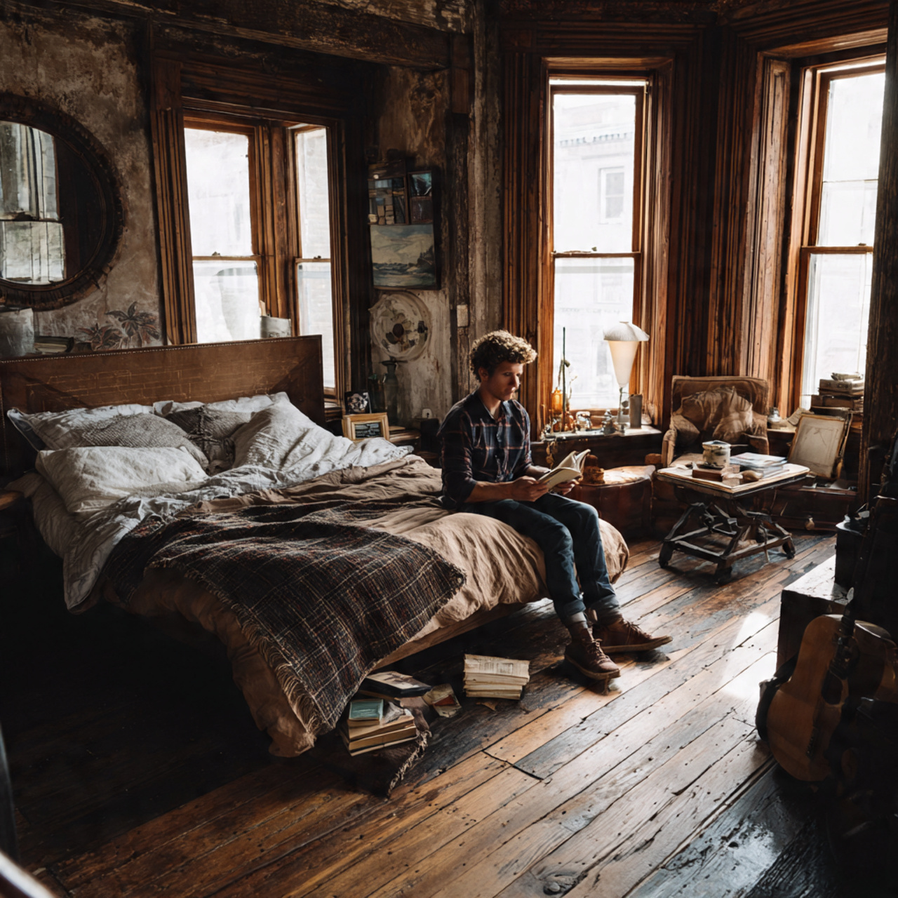 25 Bedroom Flooring Ideas That Inspire Serenity & Elegance 6 rustic bedroom featuring reclaimed barn wood plank
