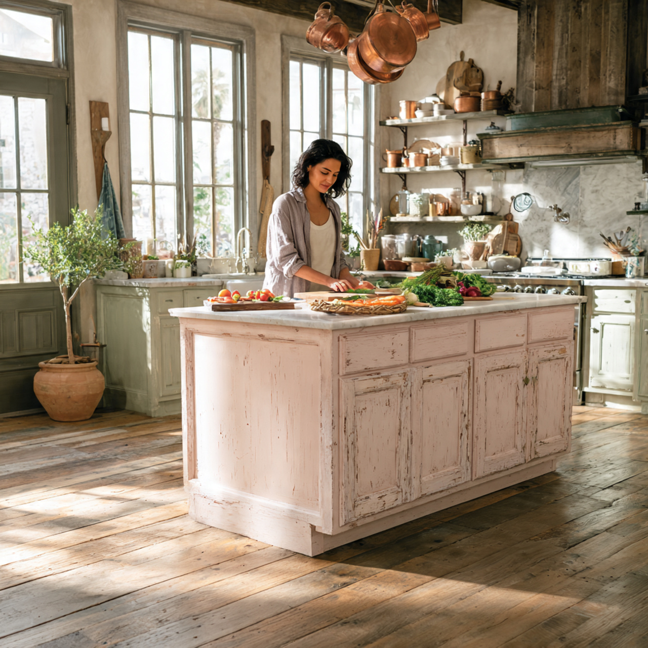 25 Best Country Kitchen Design Ideas to Transform Your Space 6 rustic country kitchen featuring a central distressed