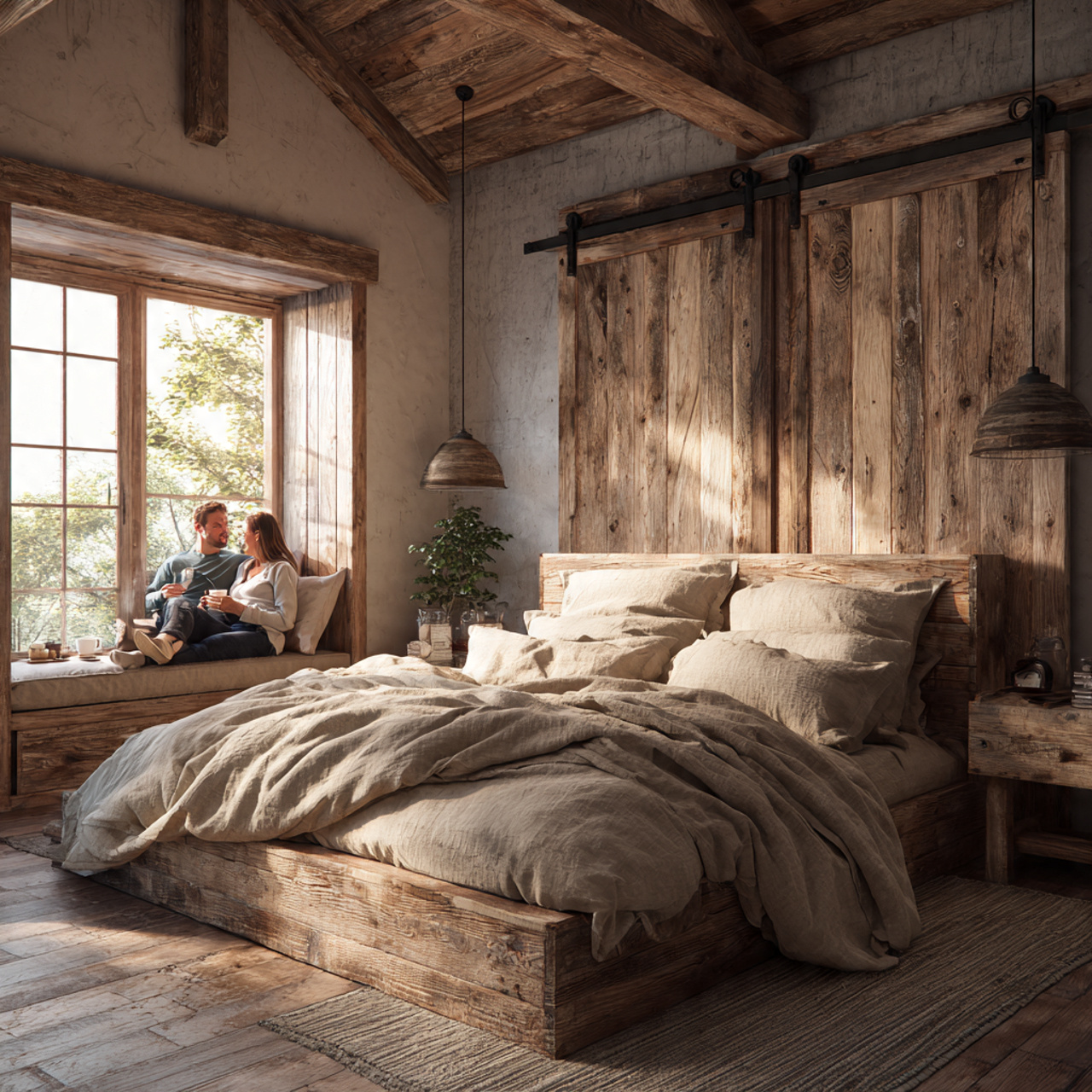25 Bedroom Decoration Ideas to Create a Stylish & Peaceful Retreat 11 rustic farmhouse bedroom with warm wooden textures 1