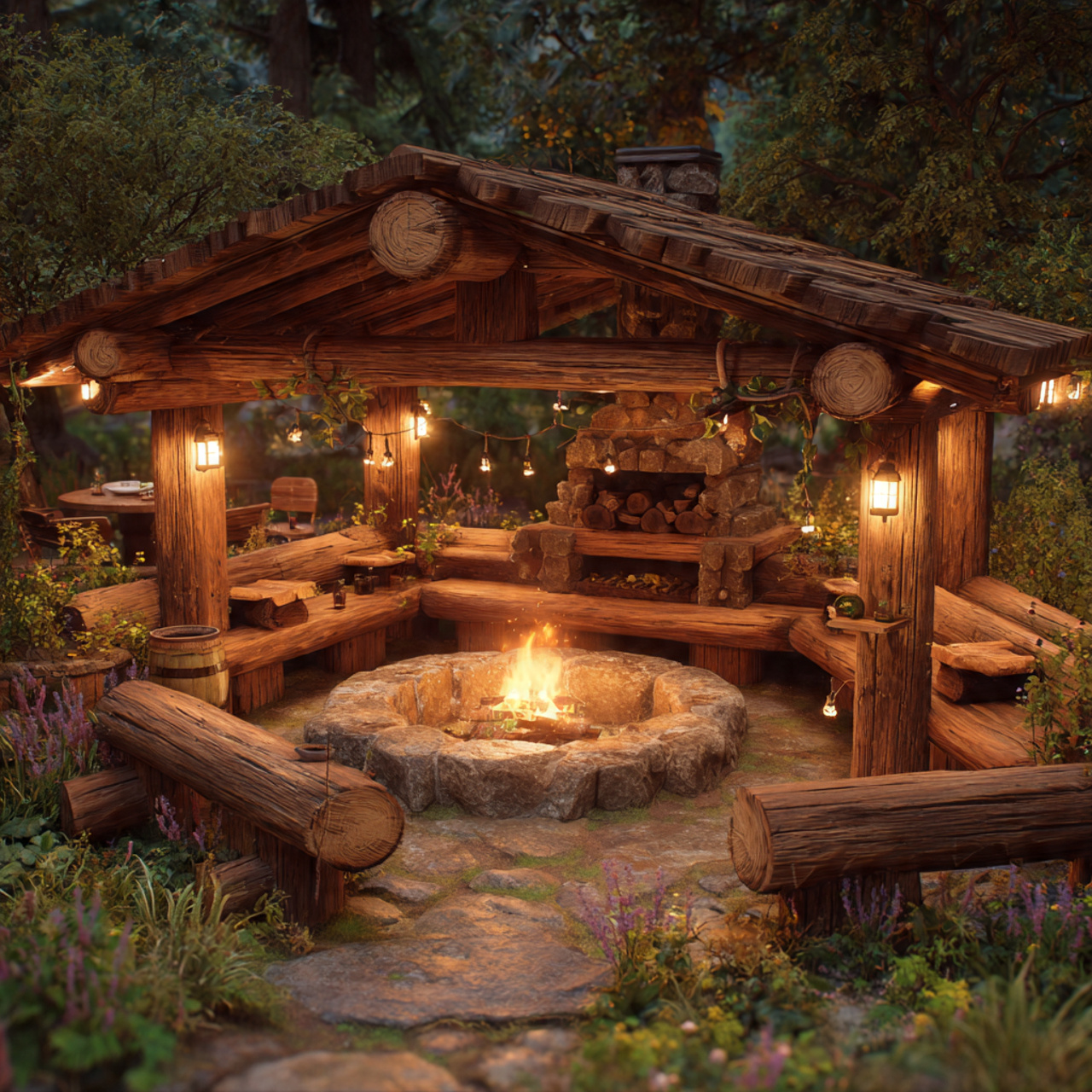 25 Backyard Gazebo Ideas: Stunning Designs to Elevate Your Yard 9 rustic log cabin style backyard gazebo built with