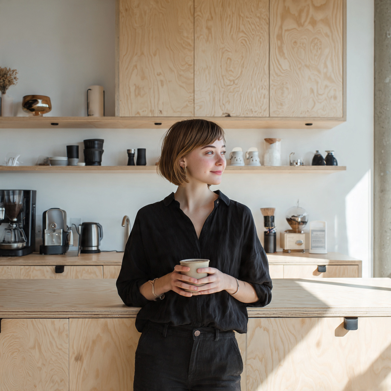 25 Coffee Bar Ideas: Stylish & Creative Home Coffee Station Inspiration 6 scandi style wood accents coffee bar ideas