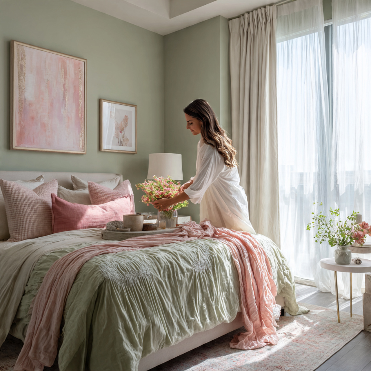 25 Sage Green Bedroom Ideas: Calm, Stylish & Inspiring Designs 3 serene bedroom featuring sage green walls and