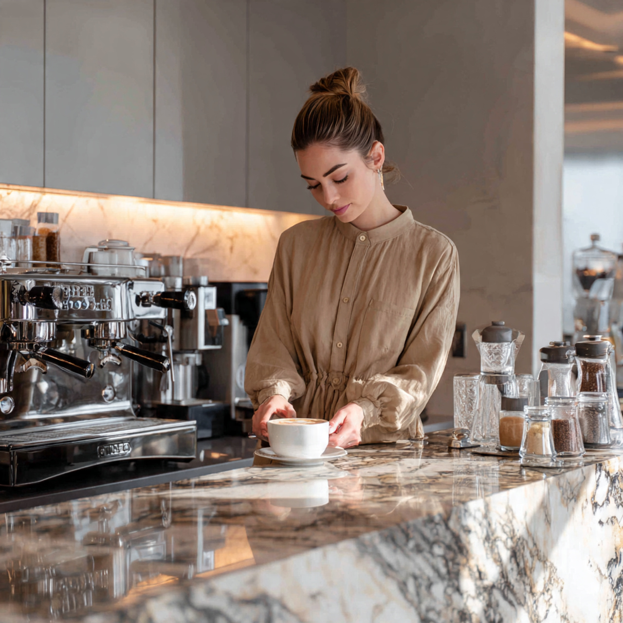 25 Coffee Bar Ideas: Stylish & Creative Home Coffee Station Inspiration 10 sleek marble countertop coffee bar ideas with